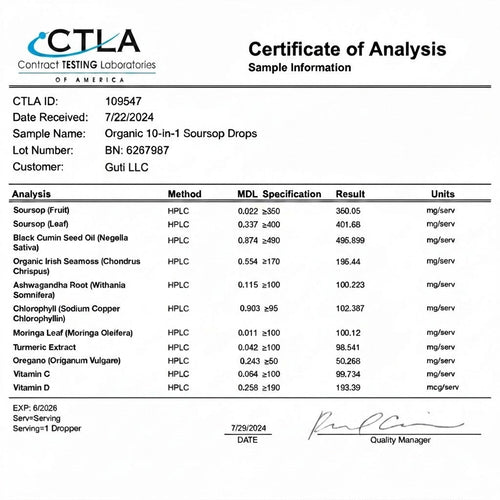 Guti™ 100% Organic Soursop Drops